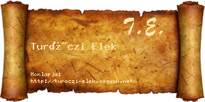 Turóczi Elek névjegykártya